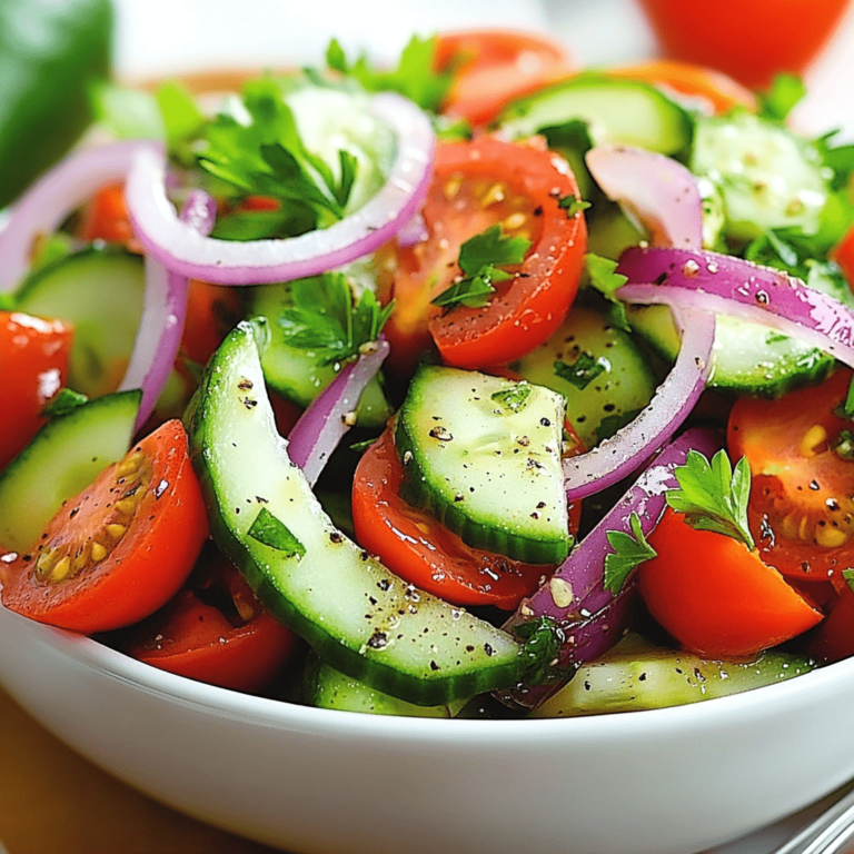 Mediterranean Salad with Cucumber, Tomato, and Onion Recipe