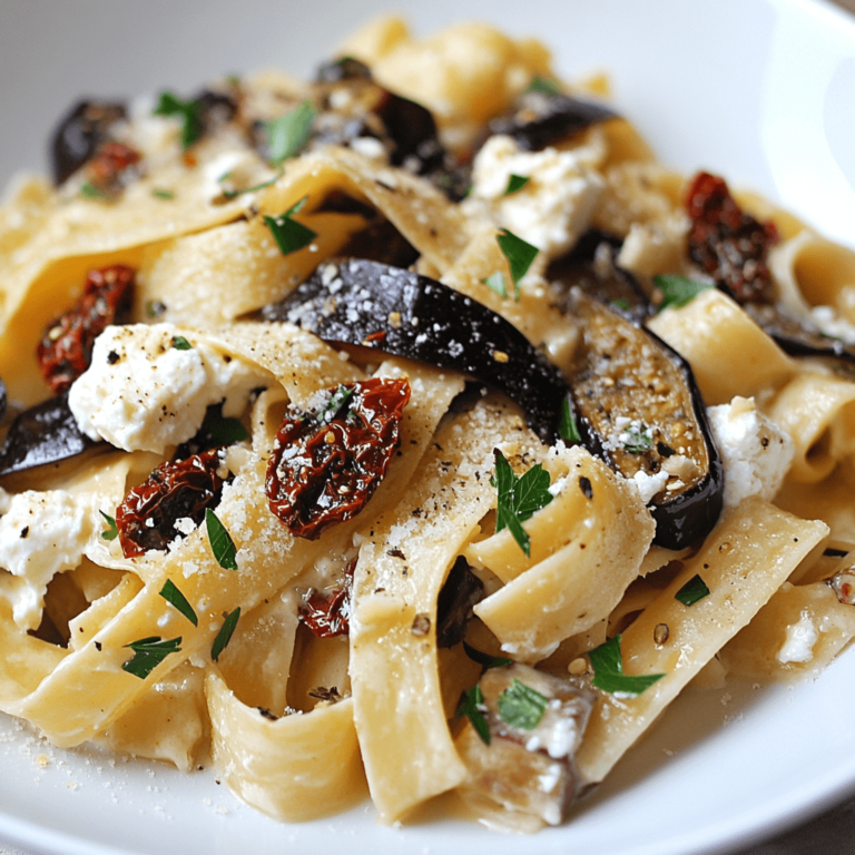 Pasta with Eggplant, Sun-Dried Tomatoes, and Ricotta Recipe